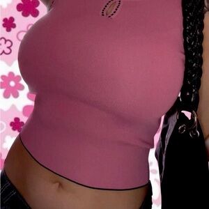 Women's Slim Fit Ribbed Tank Top - Dusty Rose